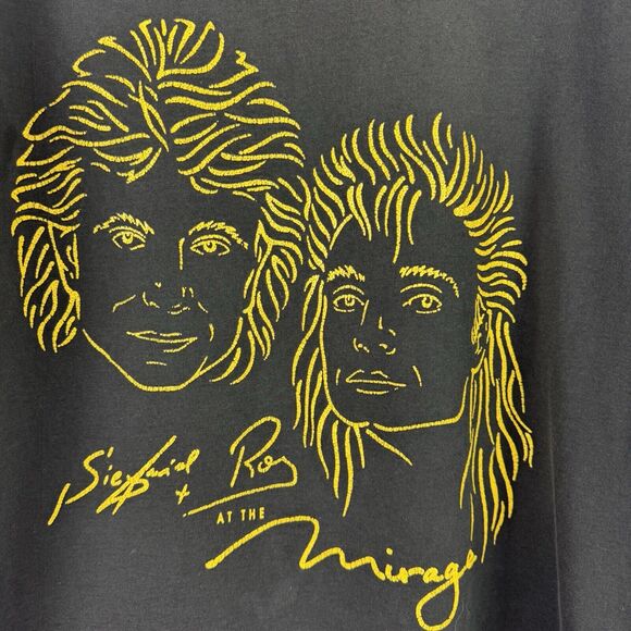 Vintage Men’s 90s Sigfried And Roy At The Mirage Graphic Tee T-Shirt Black Large - Picture 4 of 13